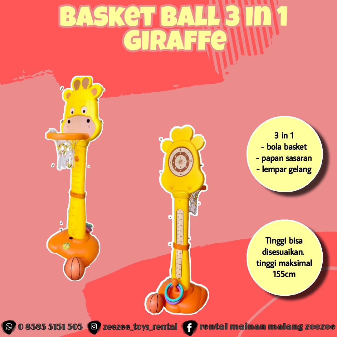 BASKET BALL 3 IN 1 GIRAFFE