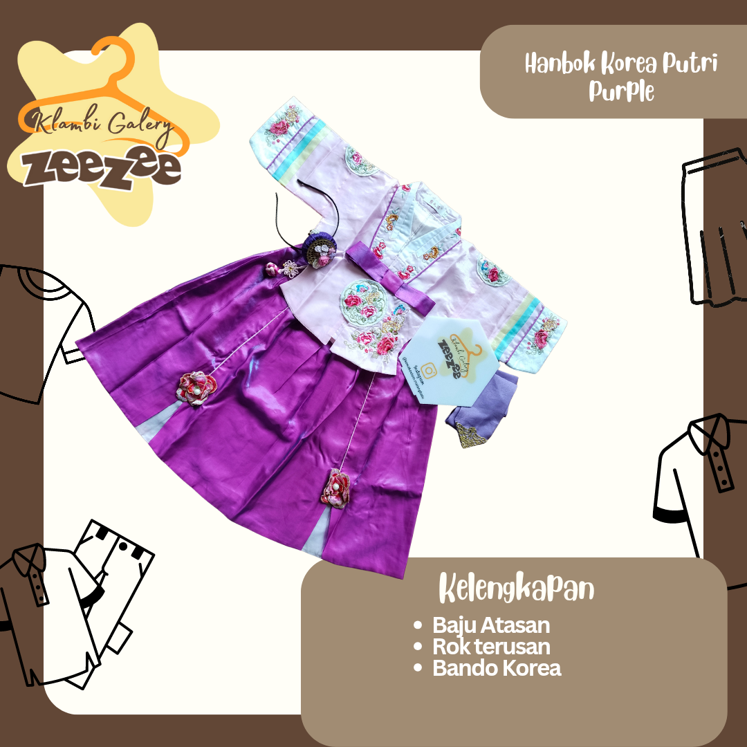 HANBOK KOREA PUTRI PURPLE