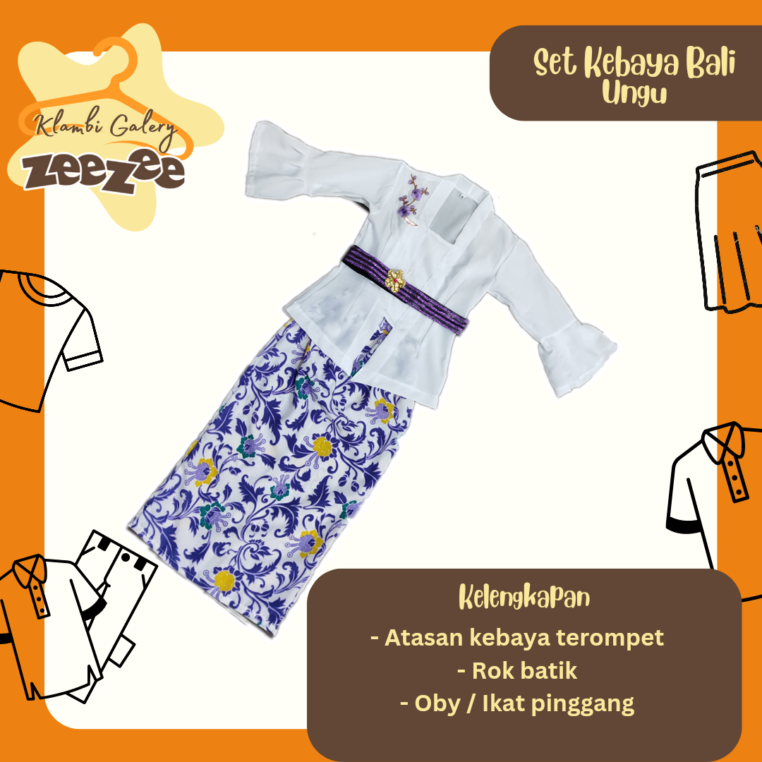 SET KEBAYA BALI UNGU