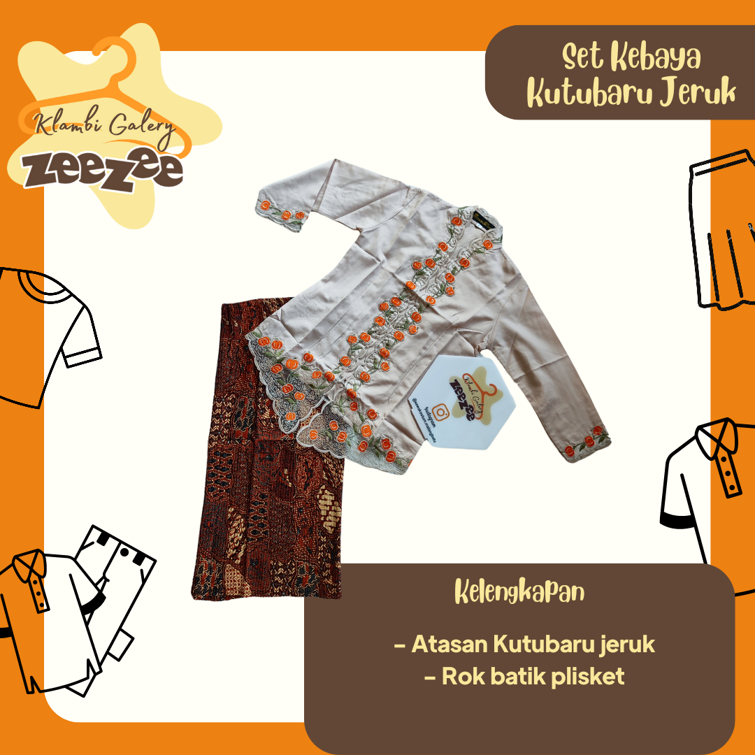 SET KEBAYA KUTU BARU JERUK