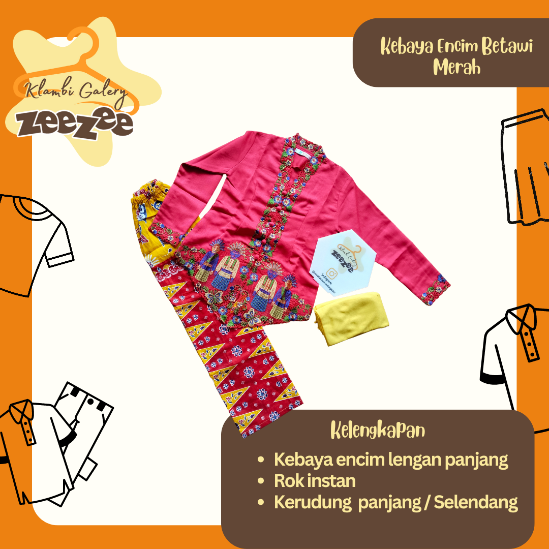 KEBAYA ENCIM BETAWI MERAH  