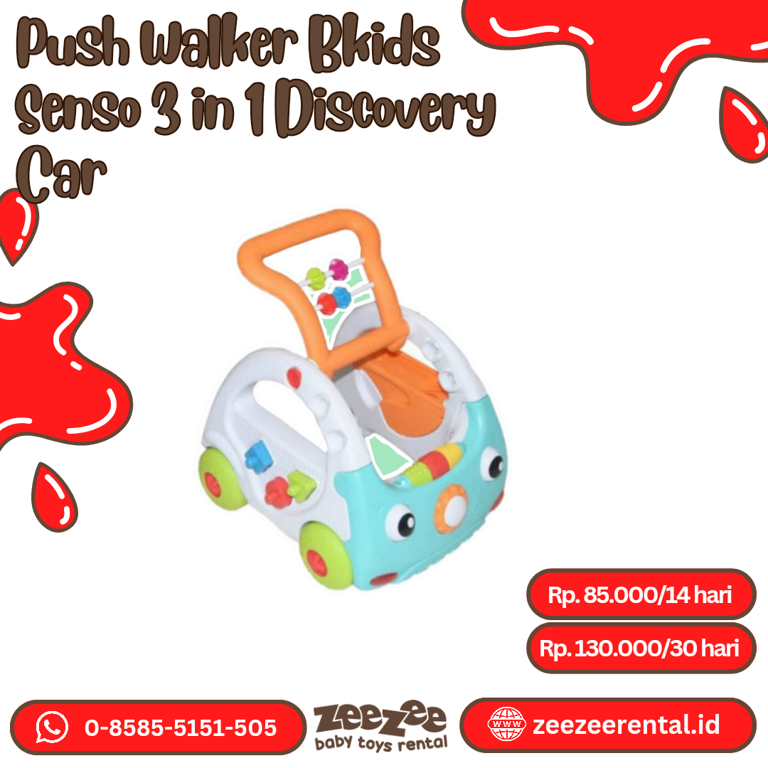 PUSH WALKER BKIDS SENSO 3 IN 1 DISCOVERY CAR