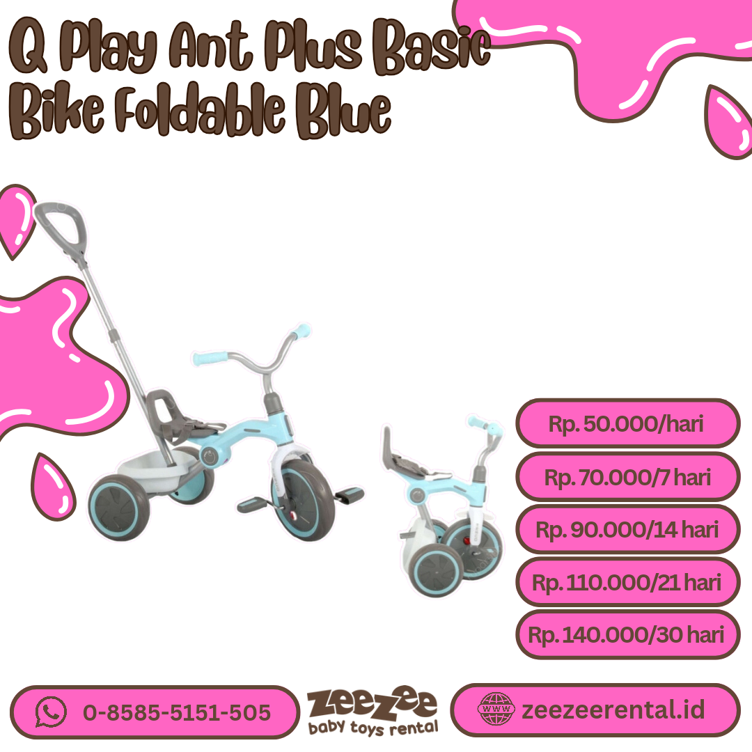 Q PLAY BASIC BIKE FOLDABLE BLUE