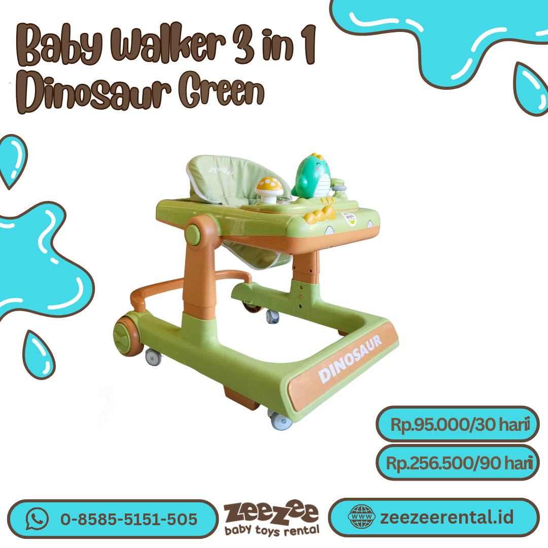 BABY WALKER 3 IN 1 DINOSAURUS - GREEN
