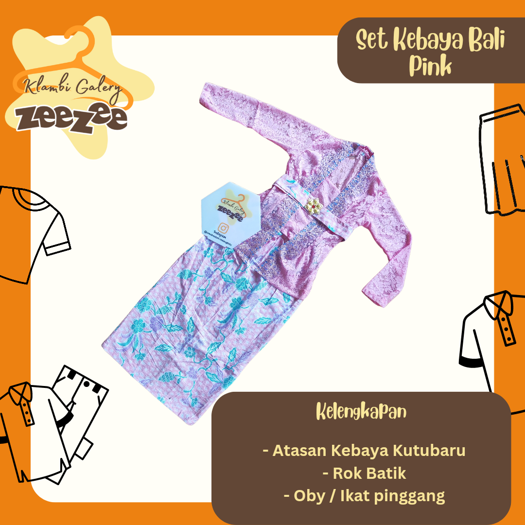 SET KEBAYA BALI PINK