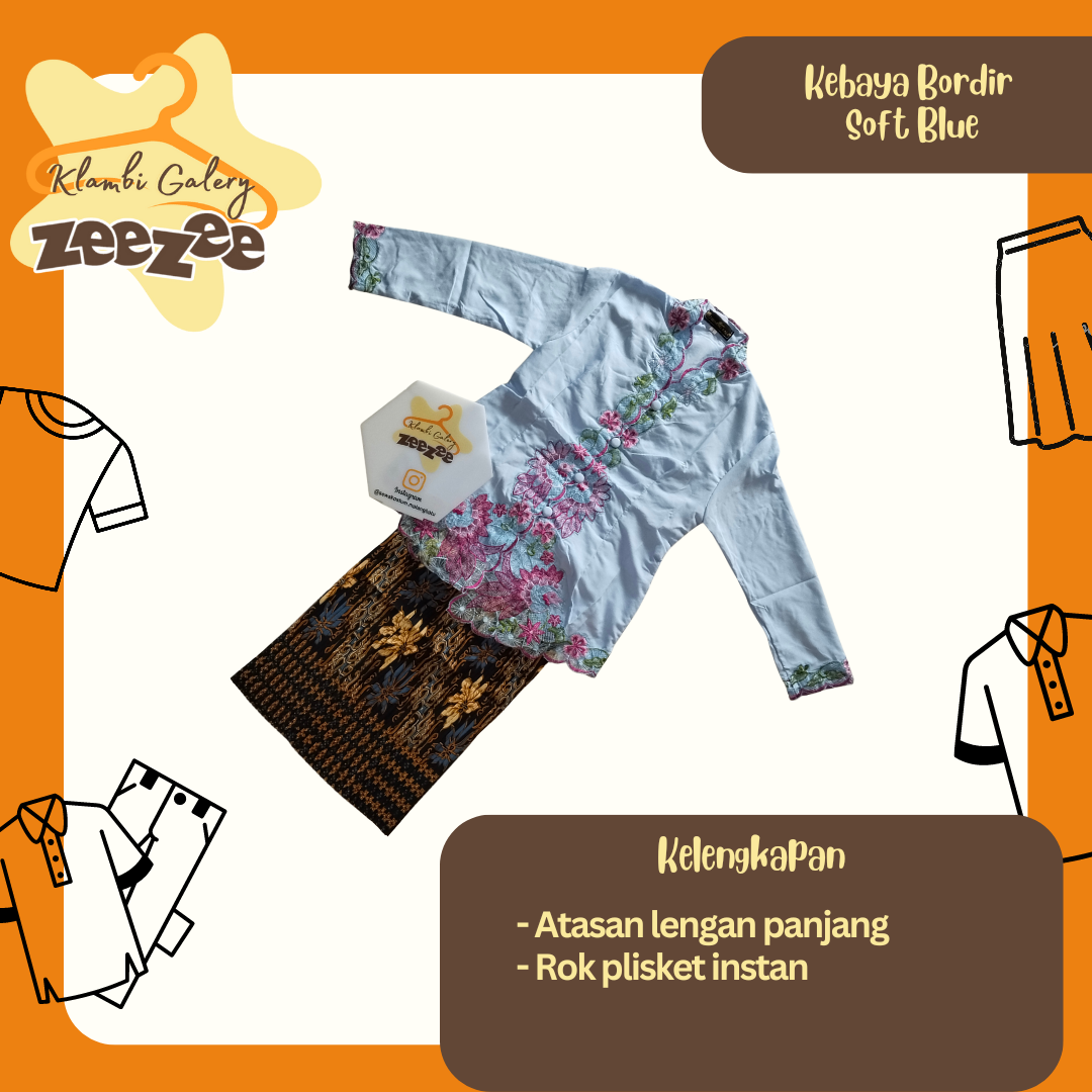 KEBAYAK BORDIR SOFT BLUE 