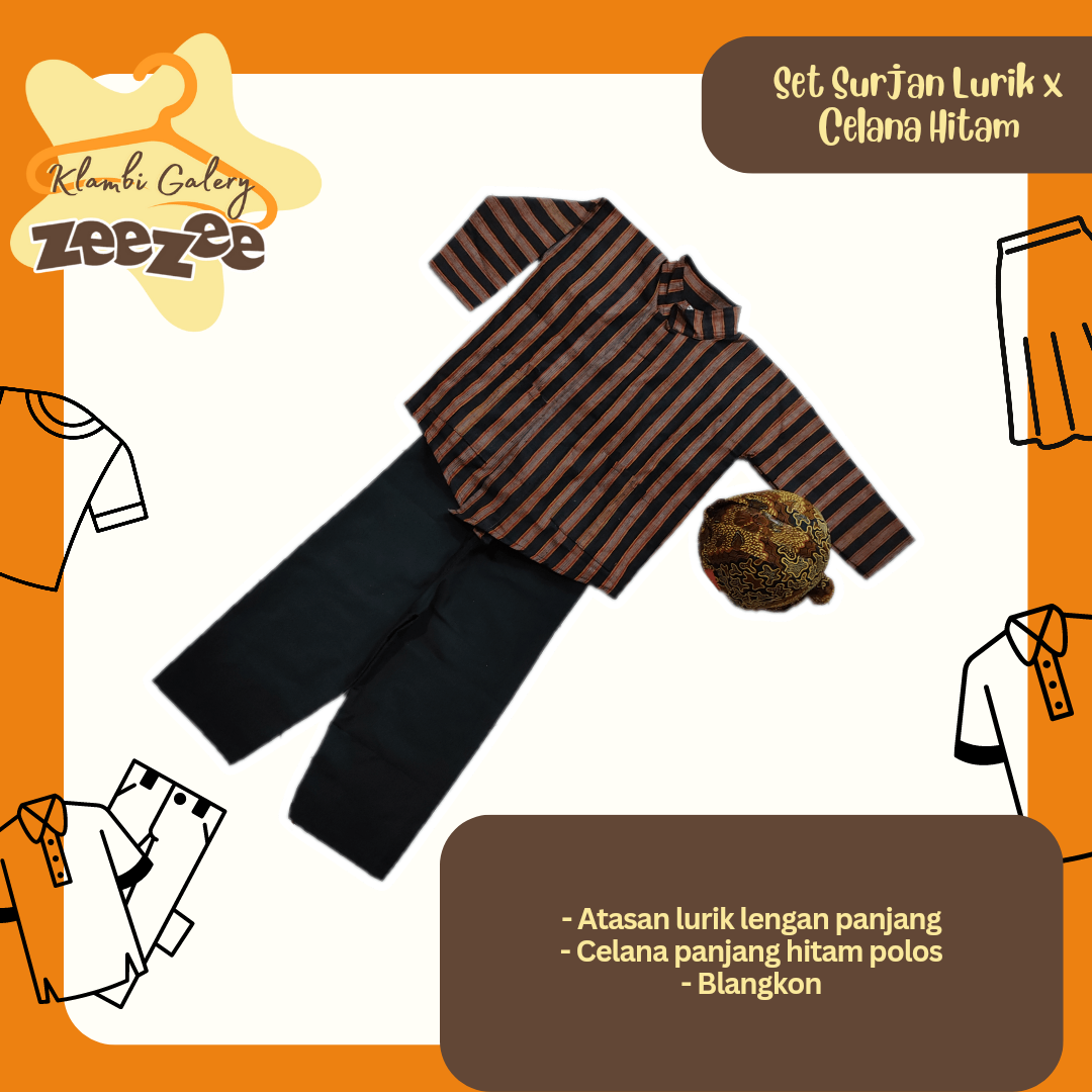 SET SURJAN LURIK X CELANA HITAM