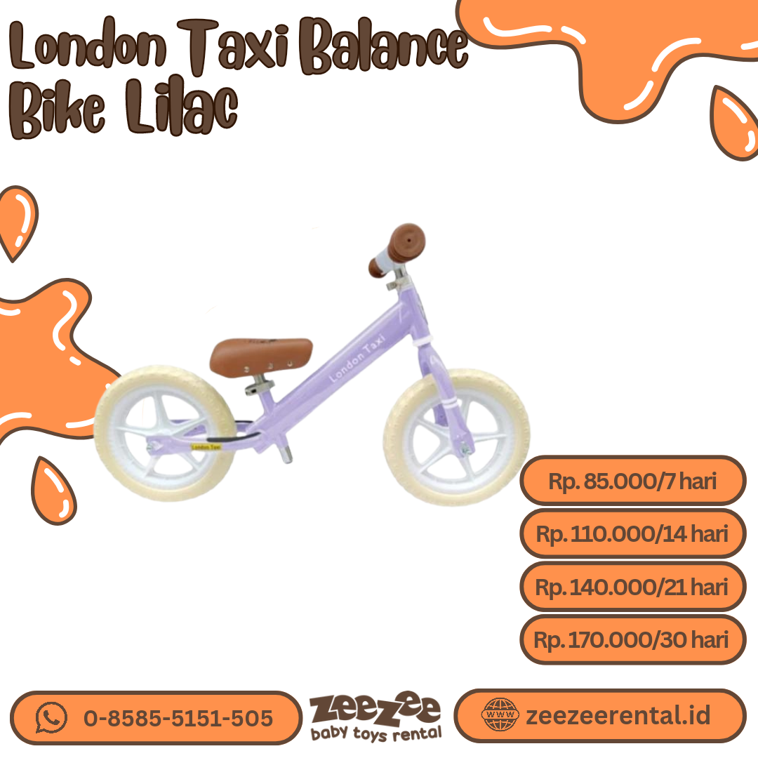 LONDON TAXI BALANCE BIKE LILAC
