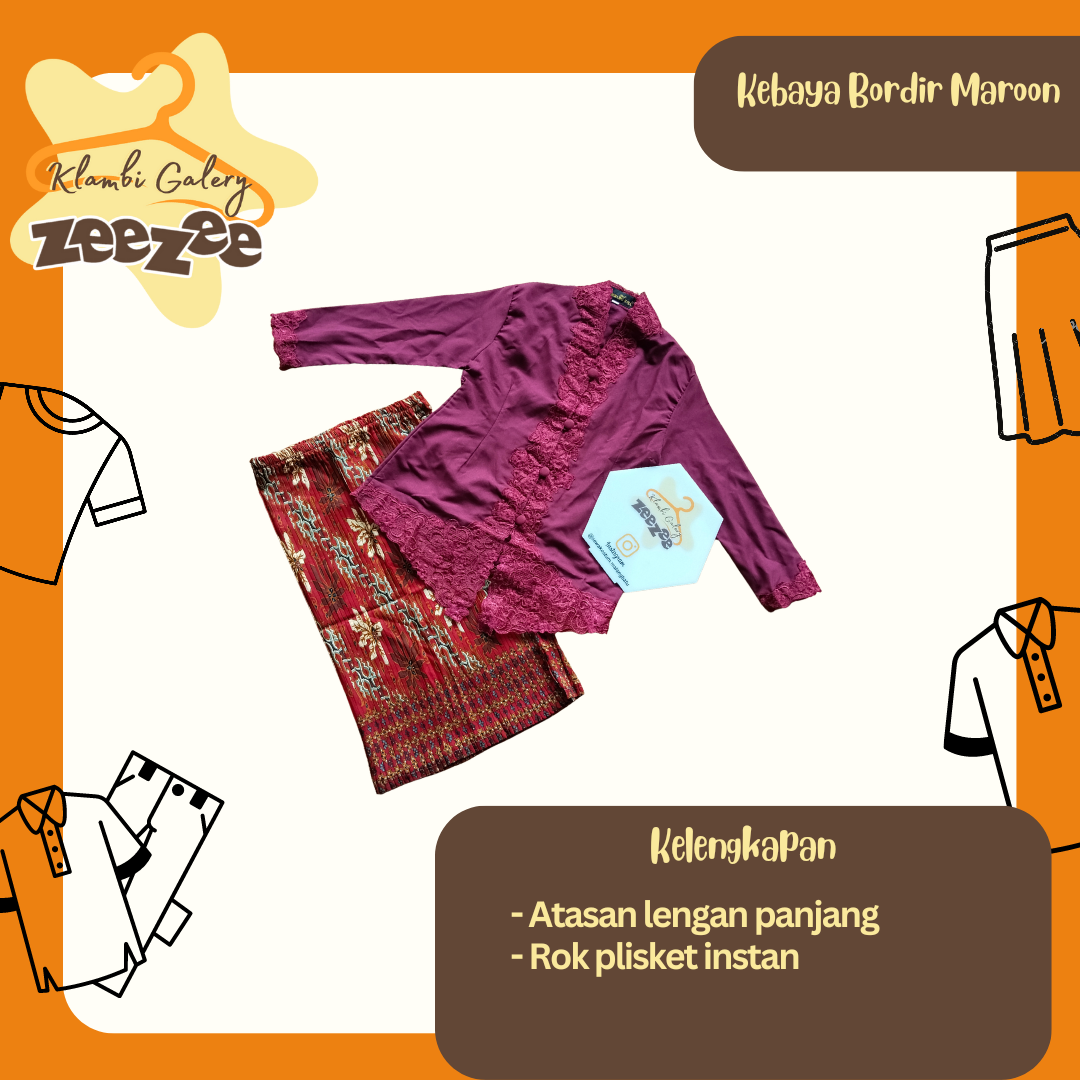 KEBAYA BORDIR MAROON  