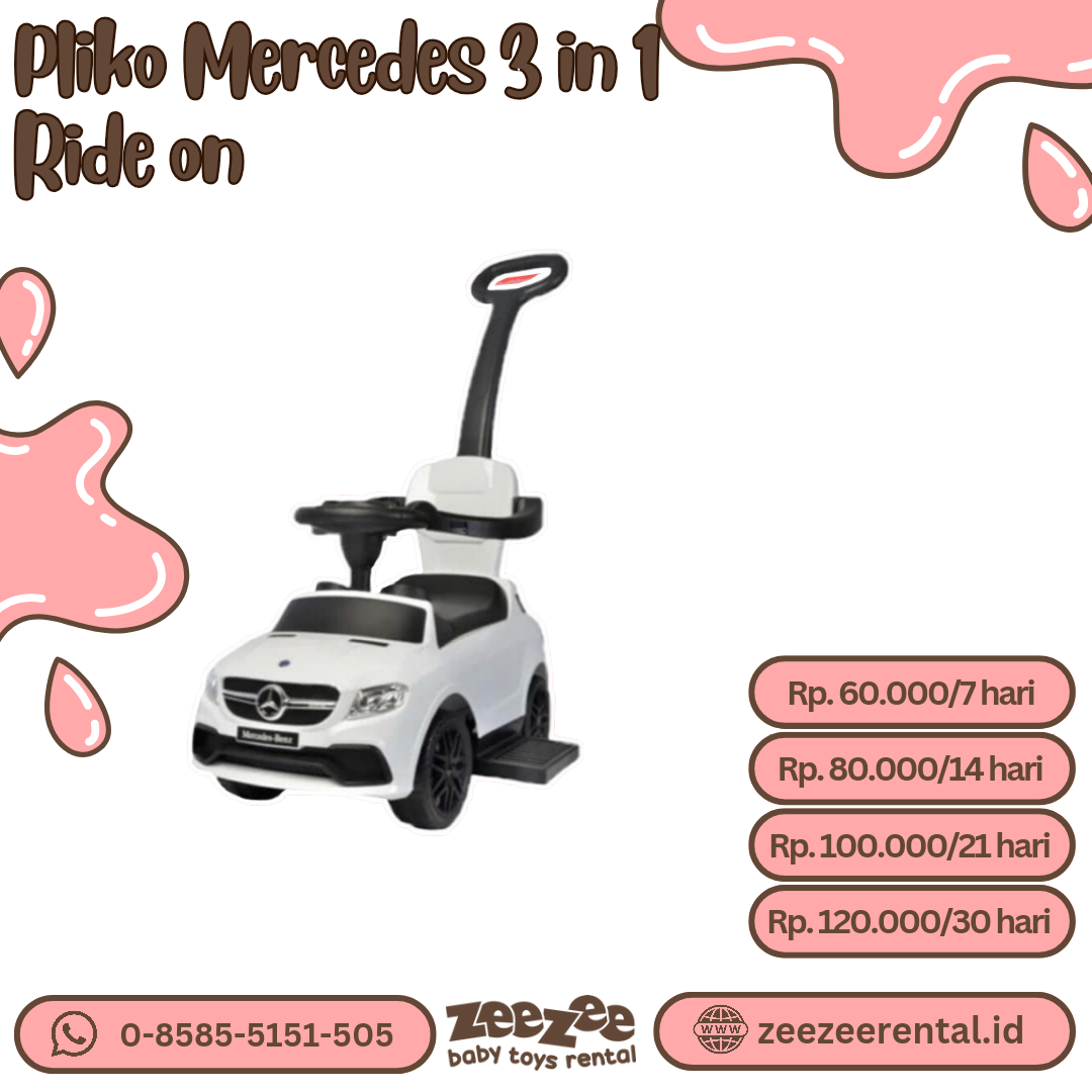 PLIKO MERCEDES 3 IN 1 RIDE ON