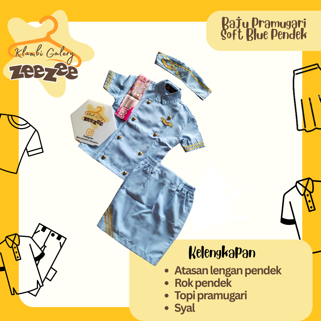 BAJU PRAMUGARI SOFT BLUE PENDEK