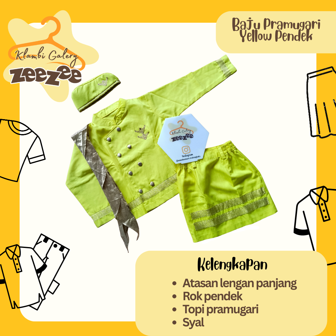 BAJU PRAMUGARI YELLOW PENDEK